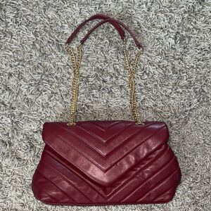 Elegant Burgundy Quilted Shoulder Bag by Urban Expressions